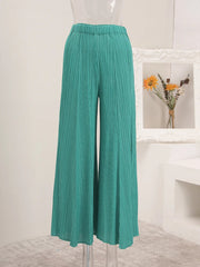 HEYFANCYSTYLE Premium Plisse Wide-Leg Pleated Designer Pants
