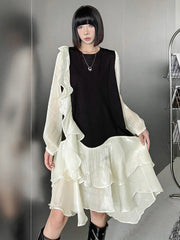 HEYFANCYSTYLE Women's Avant Garde Casual Luxury Ruffle Dress