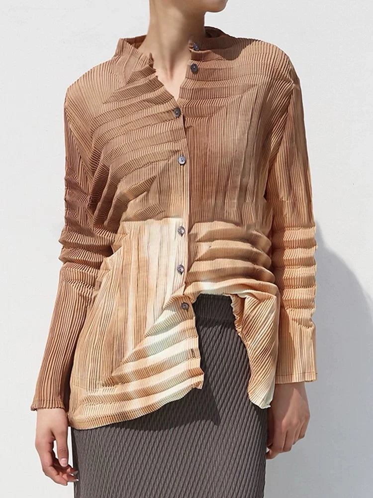 HEYFANCYSTYLE Women's Designer Japanese Pleated Lightweight Cardigan