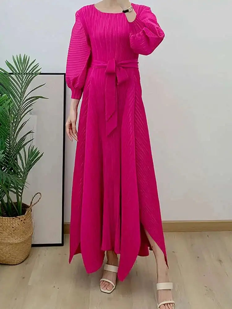 HEYFANCYSTYLE Women's Designer Japanese Pleated Loose Evening Dress Gown