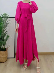 HEYFANCYSTYLE Women's Designer Japanese Pleated Loose Evening Dress Gown