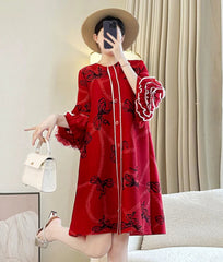 HEYFANCYSTYLE Women's Designer Japanese Pleated Loose Fit Evening Dress