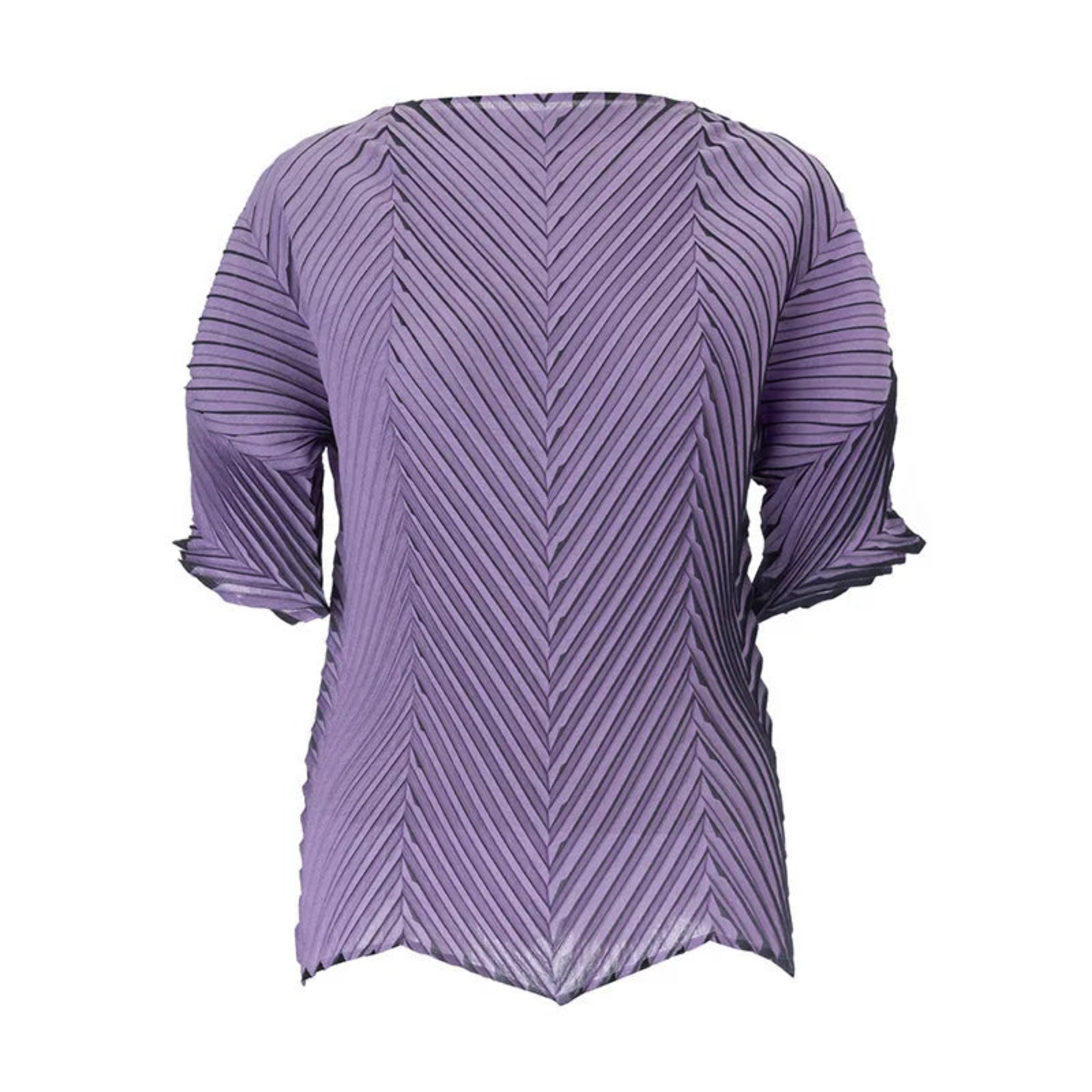 HEYFANCYSTYLE Women's Designer Japanese Plissé Pleated 3/4 Sleeve Top