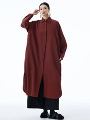 HEYFANCYSTYLE Women's Designer Oversized Button-Down Shirt Dress