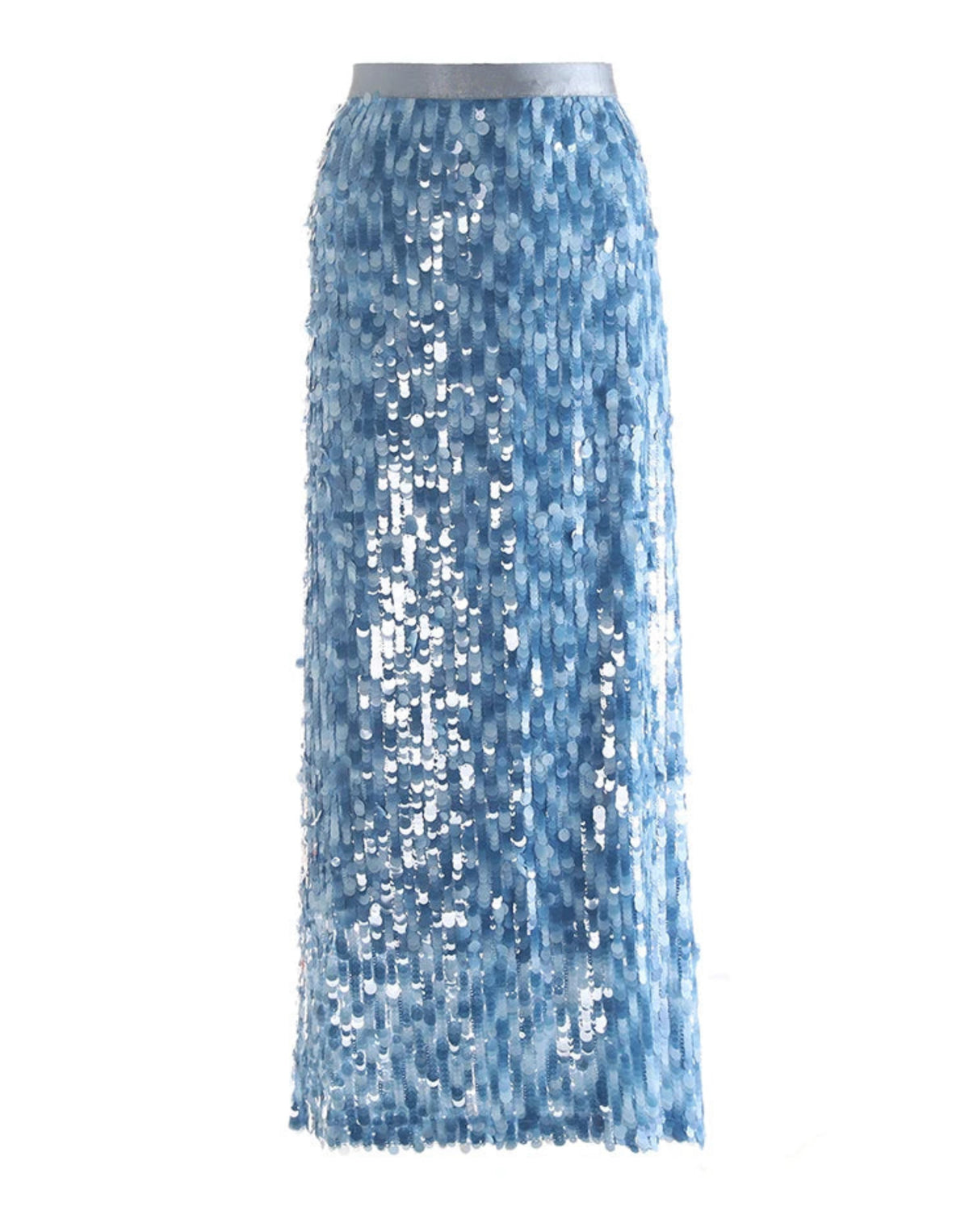 HEYFANCYSTYLE Women's Designer Sequin Glitter Straight Midi Skirt