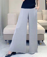 HEYFANCYSTYLE Women's Elegant Japanese Pleated Wide Leg Designer Palazzo Pants