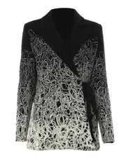 HEYFANCYSTYLE Women's Elegant Swirl Designer Women's Blazer Jacket