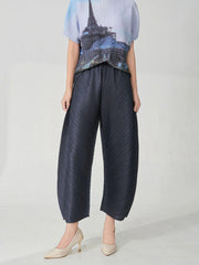 HEYFANCYSTYLE Women's Luxe Plissé Japanese Pleated Palazzo Pants