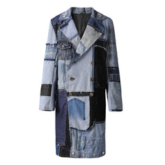 HEYFANCYSTYLE Women's Luxury Denim Double-Breasted Coat for Upscale Events