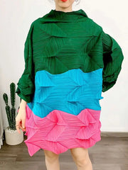 HEYFANCYSTYLE Women's Luxury Pleated Japanese Top for Events, Unique Design