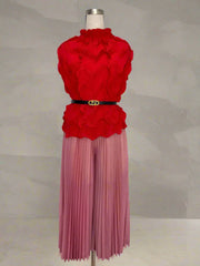 HEYFANCYSTYLE Women's Luxury Pleated Mother of Bride Set