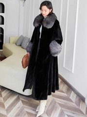 HEYFANCYSTYLE Women's Luxury Plush Faux Fur Overcoat