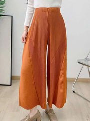 HEYFANCYSTYLE Women's Plissé Pleated Wide-Leg Designer Japanese Trousers