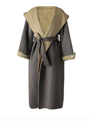 HEYFANCYSTYLE Women's Premium Wool-Blend Hooded Duster Coat