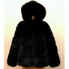 Women's Cozy Luxury Faux Fur Hooded Jacket