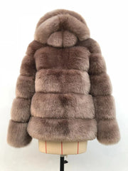 Women's Cozy Luxury Faux Fur Hooded Jacket