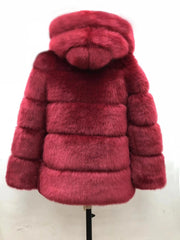 Women's Cozy Luxury Faux Fur Hooded Jacket