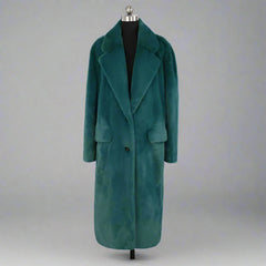 Women's Forest Green Faux Fur Long Coat