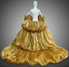 Luxury Gold Formal Opera Coat