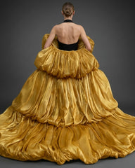 Luxury Gold Formal Opera Coat