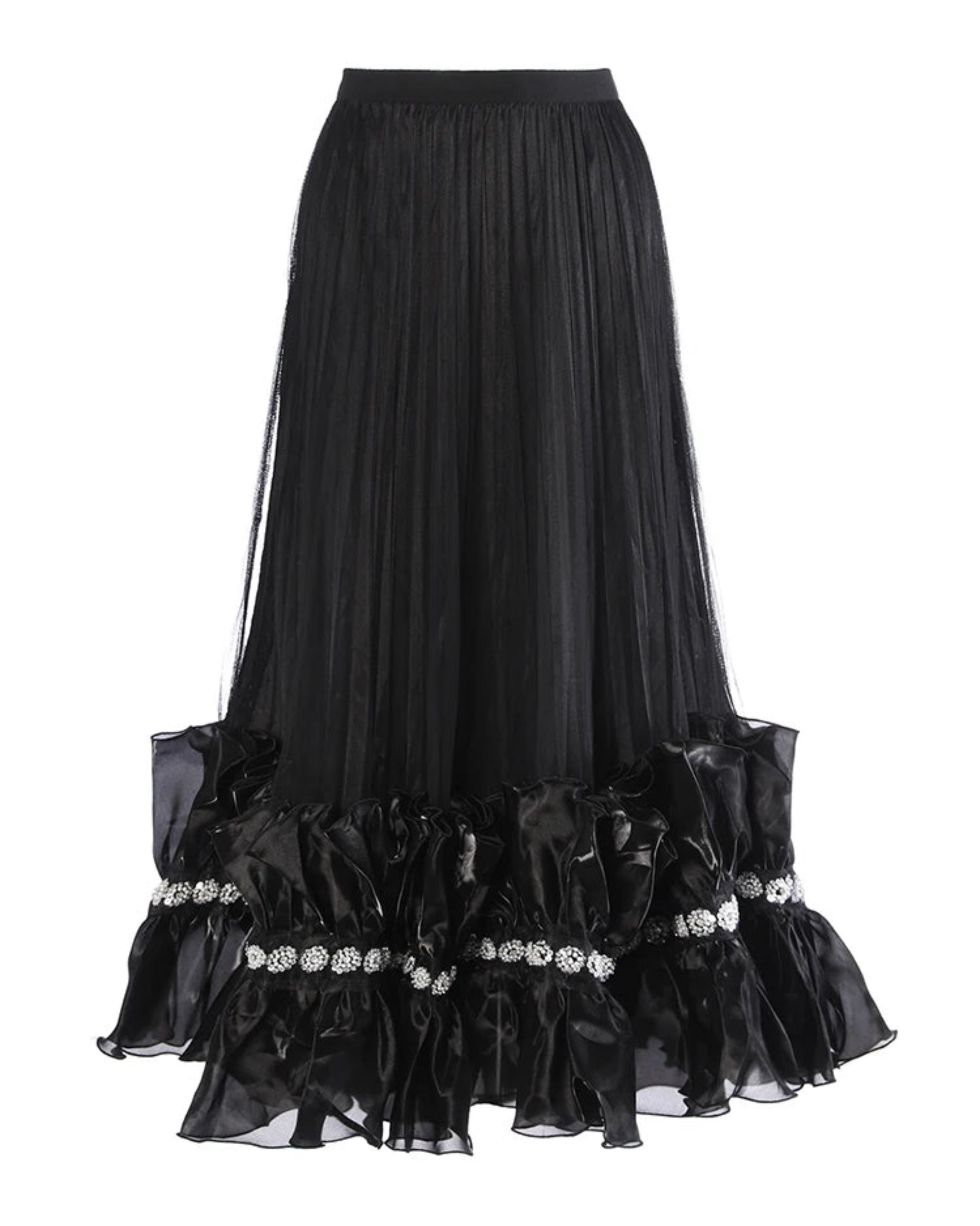 Haute Couture Ruffled Tulle Maxi Skirt