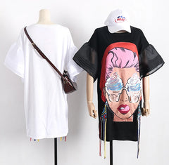 HEYFANCYSTYLE Ice Cream Eyes Oversized Tee