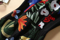 Floral Embroidered Sleeveless Dress