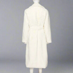 Women's Cozy Luxury White Robe Faux Fur Coat