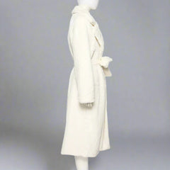 Women's Cozy Luxury White Robe Faux Fur Coat