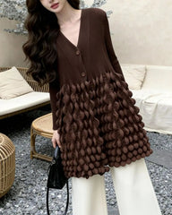 Plissé 3D Bubble Cardigan