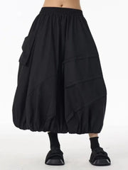 Japanese Avant-Garde Parachute Midi Skirt – Elastic Waist