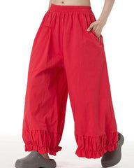 Avant-Garde Ruffled Hem Pants