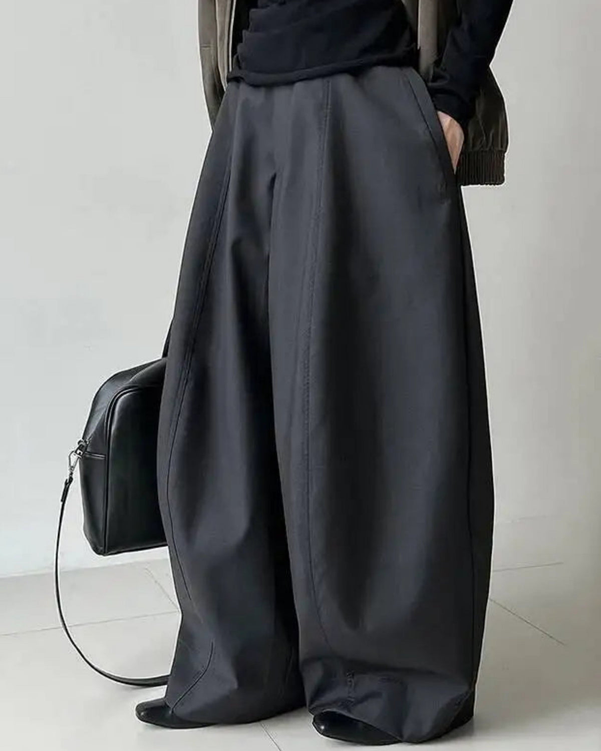 Japanese Designer Wide-Leg Drape Pants – Luxury Relaxed Silhouette
