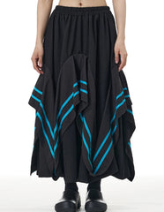Japanese Fashion Designer Midi Skirt Women – Avant-Garde Asymmetrical Skirt – Luxury Designer Skirt – Artistic Evening Wear