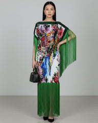 Japanese Micro-Pleated Formal Fringe Kaftan Luxury