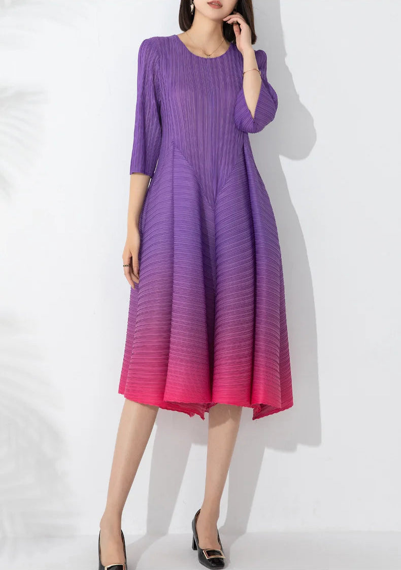 Japanese Pleated Midi Dress - Limited Edition