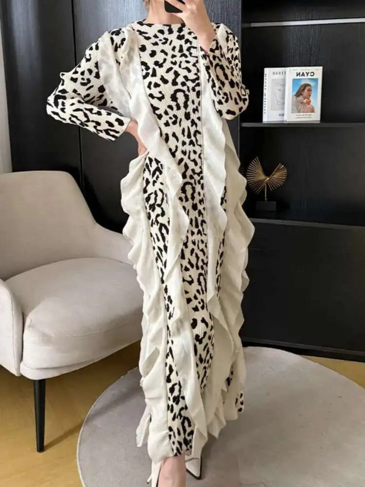 Luxurious Ruffle Pleated Dress