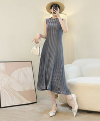Japanese Plissé Midi Sleeveless Dress & Peplum Cardigan - Japan Pleated Set