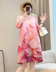 Japanese Plissé Pleats Luxury Floral Tunic