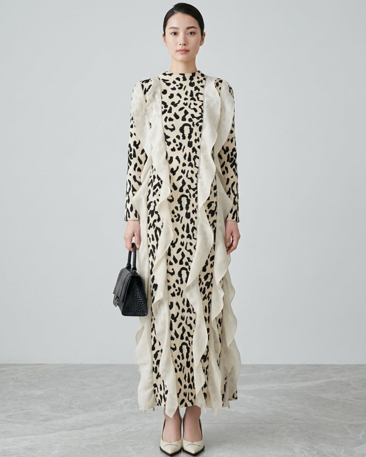 Luxury Leopard Plissé Dress
