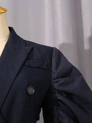 Luxury Balloon-Sleeves Longline Coat