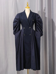 Luxury Balloon-Sleeves Longline Coat