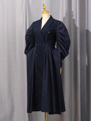 Luxury Balloon-Sleeves Longline Coat