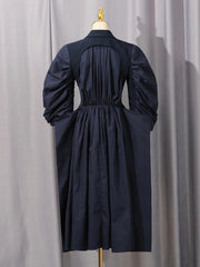 Luxury Balloon-Sleeves Longline Coat