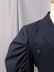 Luxury Balloon-Sleeves Longline Coat