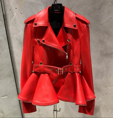 Luxury Sheepskin Peplum Jacket