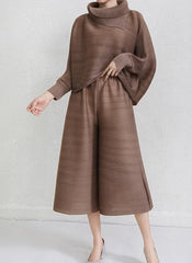 Luxury Travel Plissé Trousers Set