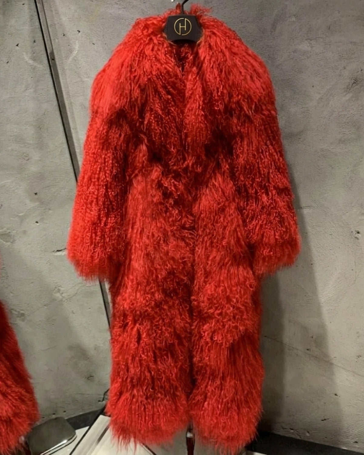 Mongolian Lambskin Fur Trench Coat