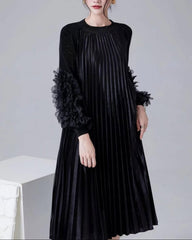 Premium Pleats Ruffled Dress