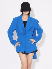 Luxury Draped Scarf Blazer